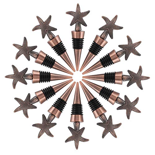 12PCS Valentine's Day Wedding Favors for Guests,Zinc Alloy Decorative Starfish Wine and Beverage