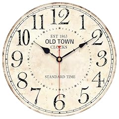 14 Inch Retro Round Wall Clock Old Town Vintage Antique Style Battery Operated French Country 14 Inch Retro Round Wall Clock Old Town Vintage Antique Style Battery Operated French Country item