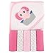 Luvable Friends Unisex Baby Hooded Towel with Five Washcloths, Pink Elephant, One Size