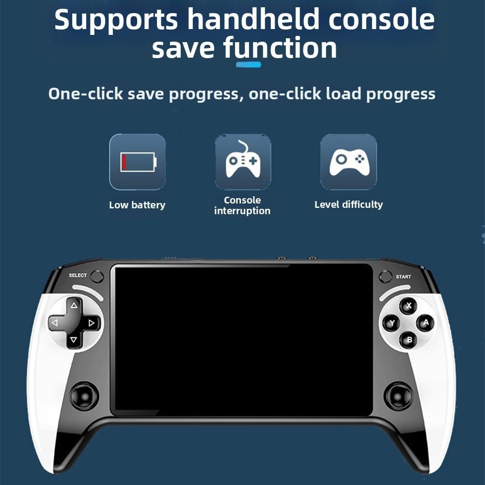 ZYWUOY X9 - Consola de juegos de mano retro, pantalla IPS de 5.5 pulgadas con 6200 juegos, reproductor portátil ABS para video y música