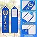 48PCS Award Ribbons, Medal Ribbons for 1st, 2nd, 3rd Place, Event Card & Rope Included, Perfect for Competitions, Sports Events, School Challenges, Vibrant Blue, Red, and White
