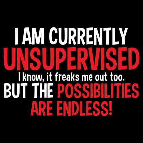 I'm Currently Unsupervised Novelty Graphic Sarcastic Humorous Mens Funny T Shirt - Image 3