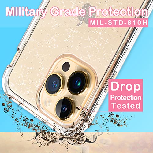 Coolwee Crystal Glitter Full Protective Case Compatible Iphone 14 Pro Max Heavy Duty Hybrid 3 In 1 Rugged Shockproof Women Girls Transparent Compatible Apple Iphone 14 Pro Max 6.7 Inch Clear Sparkle #TOP1