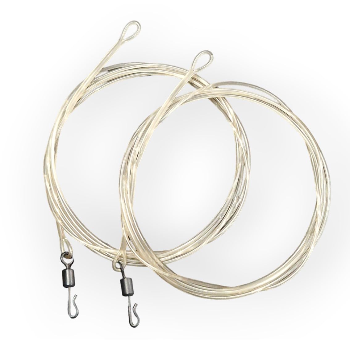 Twin pack fluorocarbon carp Leaders Quick Change swivels fused loop 3 colour options (Translucent Brown), 100cm