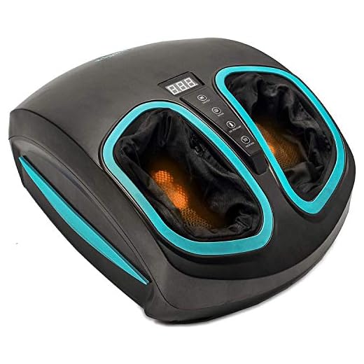 Shiatsu Foot Massager Machine with Heat - Electric Deep Kneading Massage Air Compression - Circulation, Feet Legs, Plantar Fasciitis, Neuropathy Chronic Nerve Pain Therapy Spa Gift