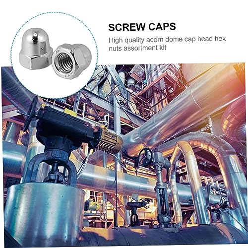 Uonlytech 50 Peças Parafusos De Aço Inoxidável Tampas De Extremidade De Parafuso Sextavado Tampa De