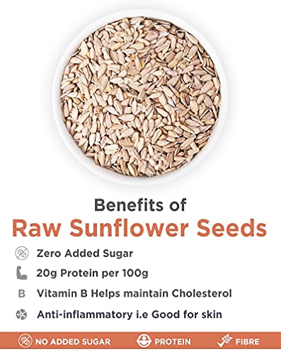 Image of NutriOrganics Raw Sunflower Seeds For Eating,High In Protein And Fiber&Gluten Free,500Gm (Pack of 3)