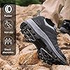 OL OUTJET LEGEND Men's Waterproof Hiking Shoes Comfortable Leather Walking Shoes Anti Slip Outdoor Shoes Black #4