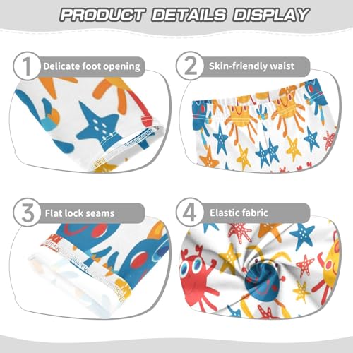 Toddler Girls Leggings Printed Yoga Pants Leggings Yellow Blue Crab for Kids3