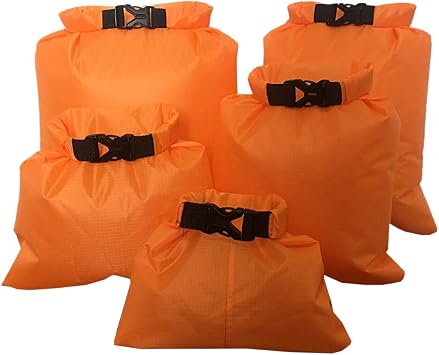 Waterproof Dry Bag Backpack 1.5L/2.5L/3.5L/4.5L/6L, 5-Pack Dry Sack, Stuff Sack Backpacking Gear Dry Bag Fanny Pack for Kayaking, Boating, Rafting, Swimming, Camping, Hiking, Fishing
