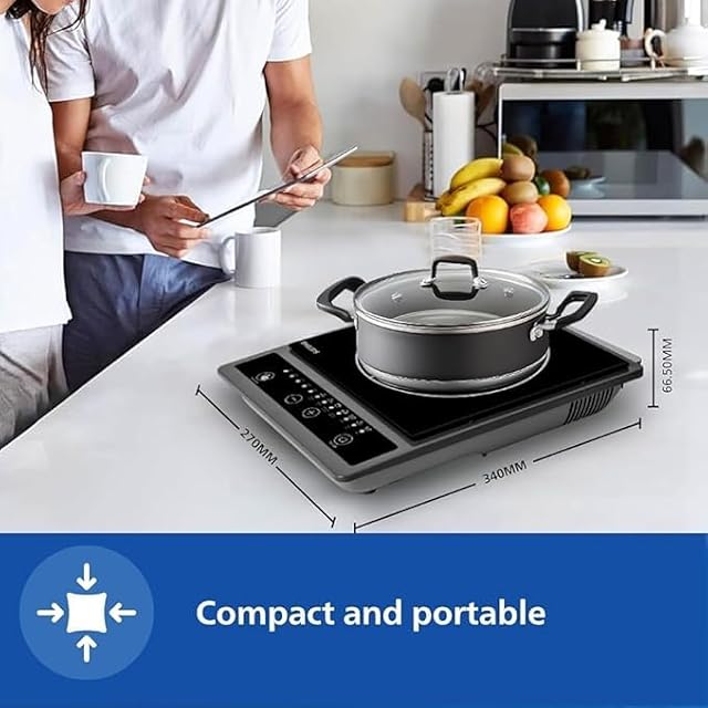 Philips HD4944/00 1500W Induction Cooktop Blue & Black view 2