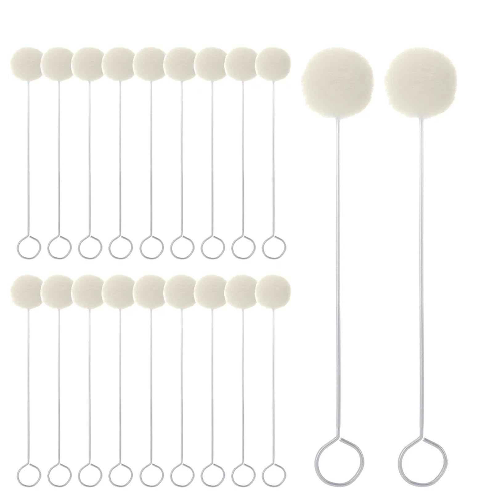 Cepillo de bola de lana aplicador para tinte de cuero DIY con mango de metal 80 piezas