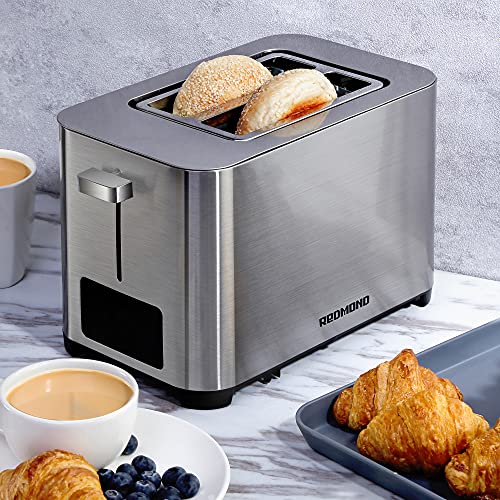 Redmond 2 Slice Toaster, Full Touch Screen Led Display Stainless Steel Toaster With 6 Bread Shade Browning Settings, Bagel/Reheat/Defrost/Cancel #TOP5
