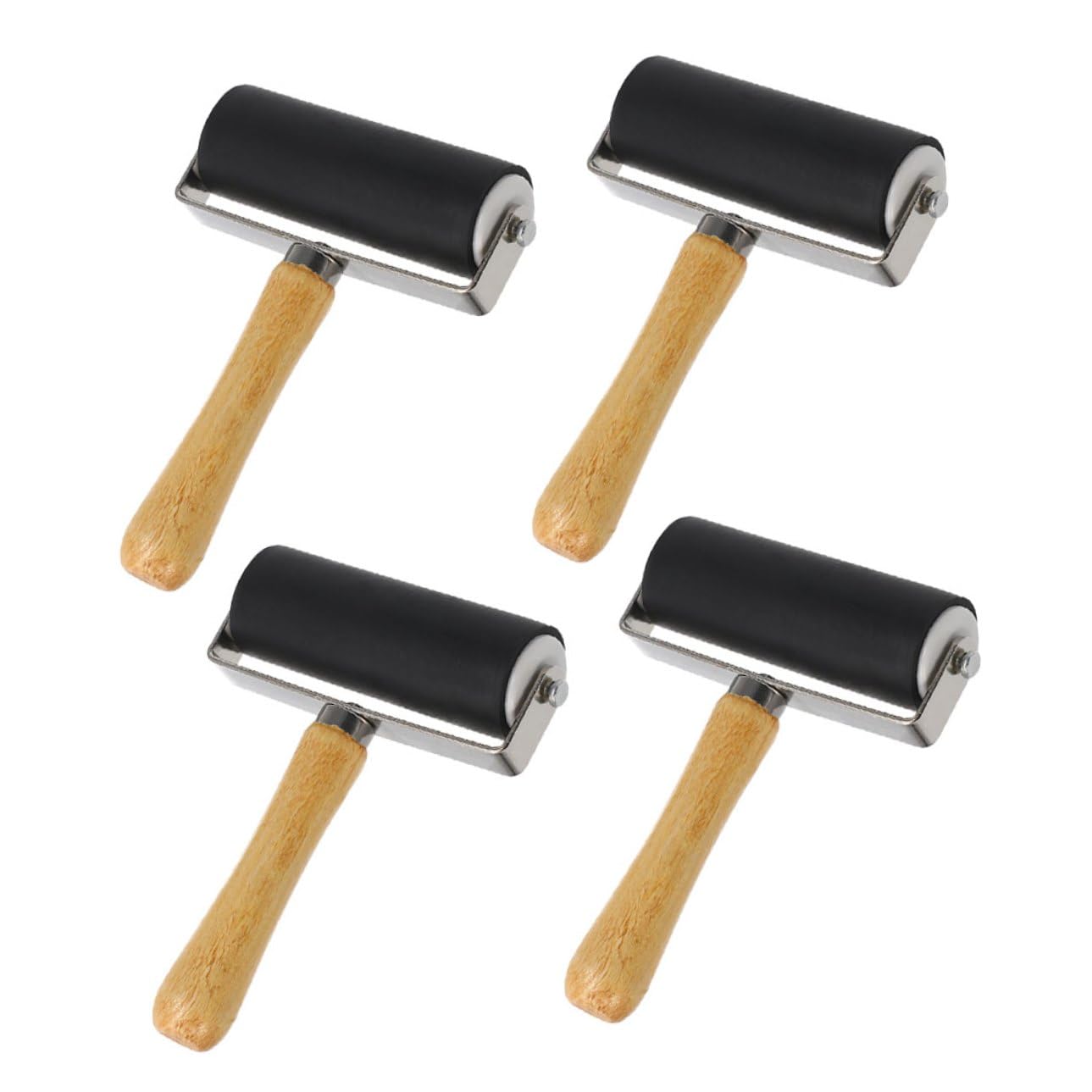 Mipcase 4pezzi Rullo Brayer in Plastica per Lavori Artigianali Stampa e Applicazione di Inchiostro Applicatore di Colla per Pittura e Progetti Grafici