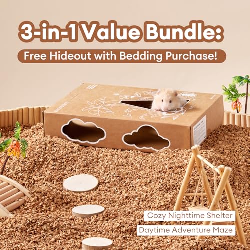Image of BUCATSTATE Cork Bedding 12.35OZ, Natural Hamster Bedding