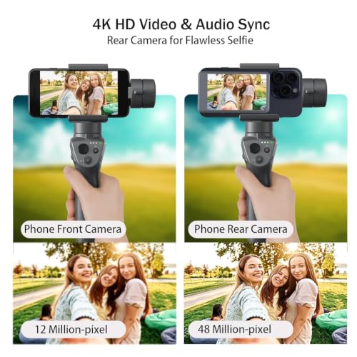 Image of Upgraded 2026 Phone Vlog Selfie Monitor Screen, Portable Back Camera Monitor with Magnetic Connection, Low Latency for Selfie Vlog Live Stream, Compatible with iPhone & Android, White