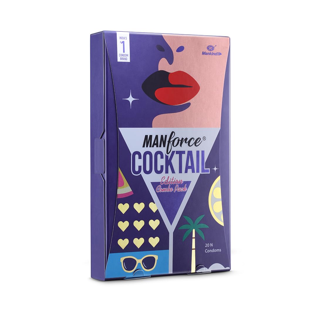 MANFORCE Cocktail Edition Combo Pack Condoms | Mix Flavours (Chocolate-Hazelnut, Strawberry-Vanilla, Double Apple, Pineapple & Litchi) | Premium Latex | Dotted & Ribbed | Extra Pleasure | 20 Sheets-image-19