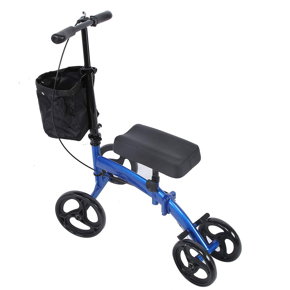 Rollator na kolana z hamulcami, sterowany alternatywa, medyczny skuter do kolan, sterowany wózek na kolana dla seniorów, osób niepełnosprawnych, wysoka wydajność pleców, alternatywa dla urazów stóp z systemem hamowania koszykowego