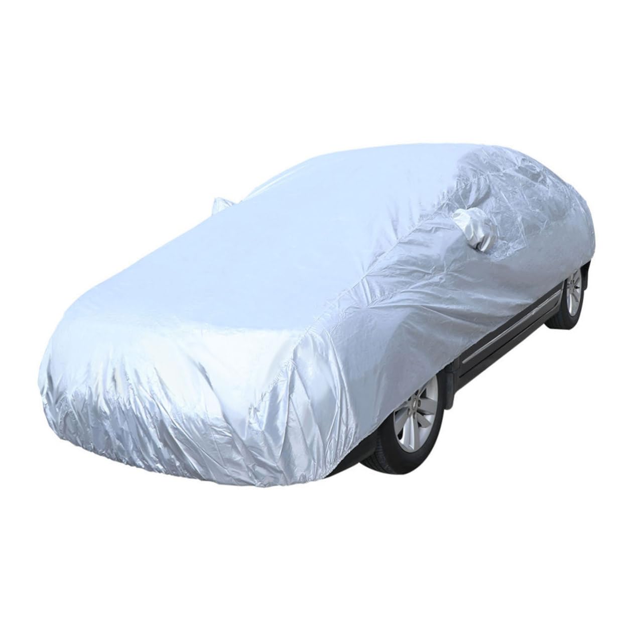 Beatifufu Uv Car Cover Full Size Rain and Snow Protection Universal Fit Breathable Anti-Pollution Silver