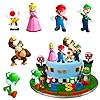 Mario Taarttoppers, Mario Figuren Set, Mario Taartdecoraties, Mario Cupcaketoppers voor Kinderen, Mario Taart Decoraties…