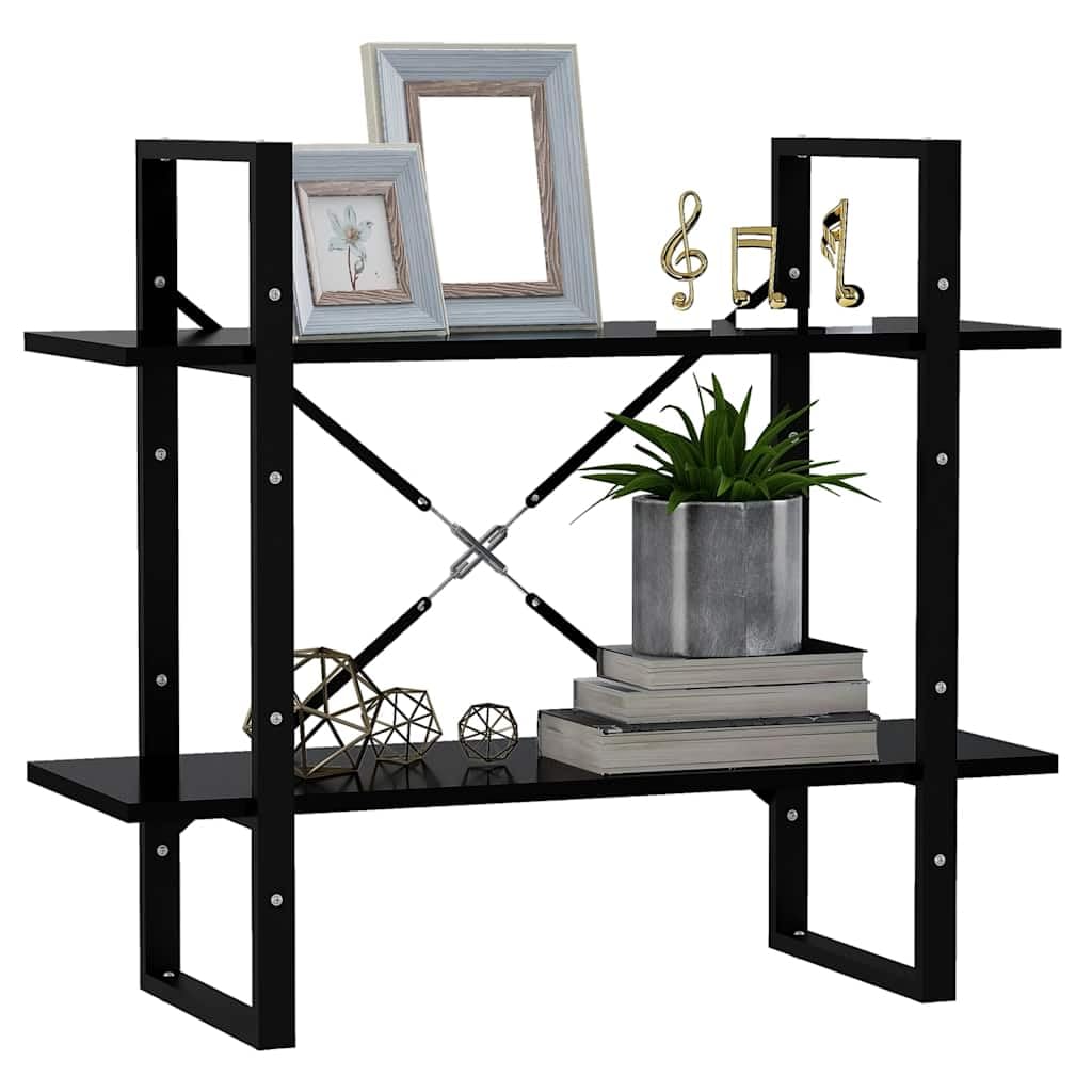Scaffale nero, 80 x 30 x 70 cm, in legno e metallo