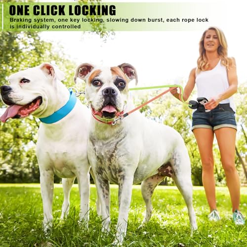 Doppelte Einziehbare Hundeleine, Rollleine Mit Led Licht, Ausziehbare Doppel Hundeleine Für 2 Hunde, 3M Hundeleine Flexi, Anti Rutsch Griff Schnellbremsknopf Für Kleine Und Mittelgroße Hunde(Braun)