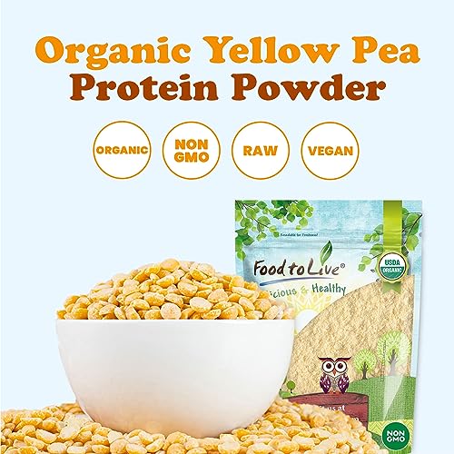 Food to Live Organic Pea Protein Powder, 1 Pound – Made from Non-GMO Yellow Peas, 80% Protein, Keto, Paleo, Vegan, Kosher, Raw, Unflavored, Unsweetened, Non-Irradiated. Great for Baking and Smoothies - Image 5