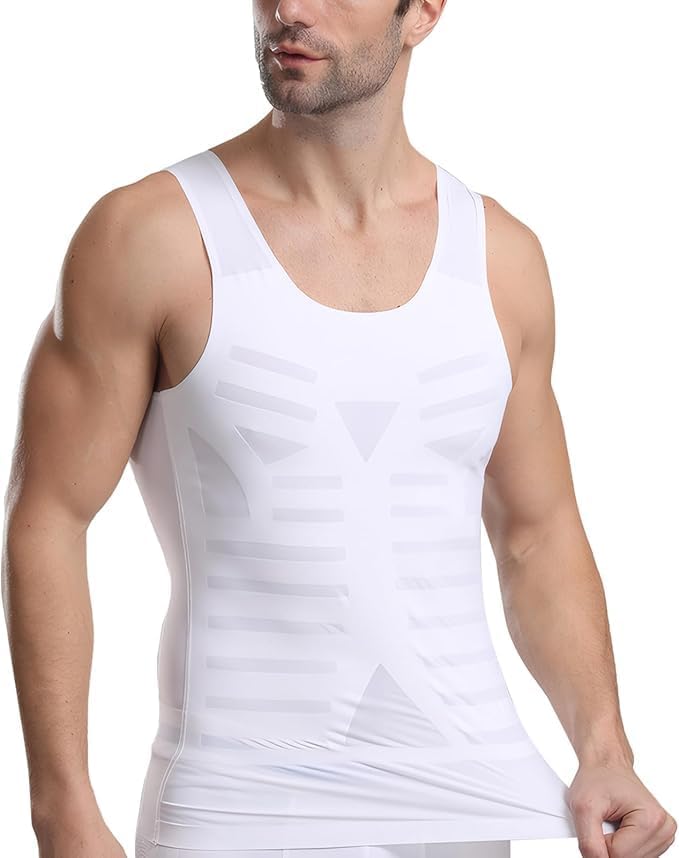 Men's Compression Shirt Slimming Body Shaper Tummy Control Men Shapewear Undershirt Tank Top for Gynecomastia