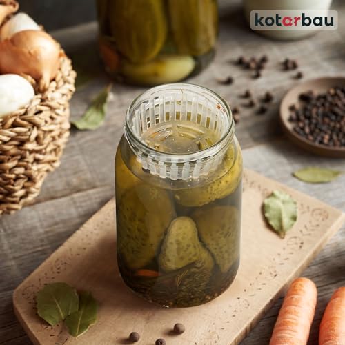 Miniatura 2 de Kotarbau Set De 24 Unidades Pesos De Fermentación - Rejilla De Fermentación Para Tarros - Polipropileno - 82 Mm - Transparente - Accesorio Para Conservas