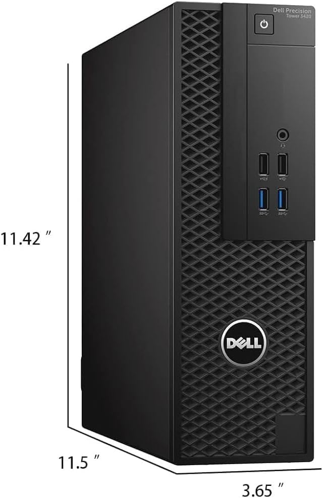 Dell Precision Tower 3420 SFF Desktop Computer, Intel Core i5-6500 3.2GHz, 16GB RAM, 512GB Solid State Drive, WiFi, BT, 4K Support, Keyboard & Mouse, Windows 11 Pro 64bit, (Renewed)