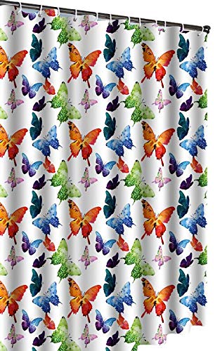 Preisvergleich Produktbild vinylla PEVA Duschvorhang 180 x 180 cm Schmetterling