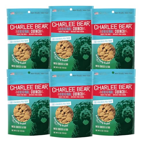 Charlee Bear Original Crunch Dog Training Treats Cheese and Egg 6 oz