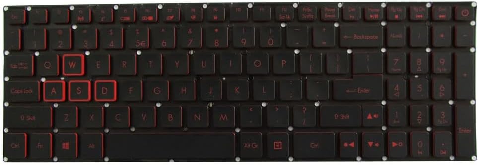 New Keyboard Compatible with Acer Nitro 5 AN515 AN515-41 AN515-42 AN515-51 AN515-52 AN515-53 with Backlit Without Frame Red