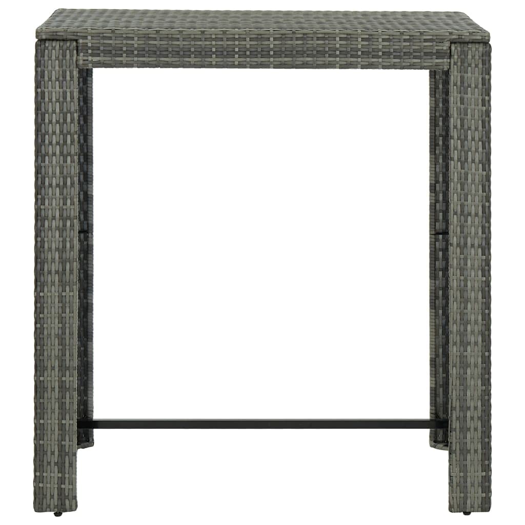 Tomostar Table de Bar Haute, Table de Jardin Extérieur Gris 100x60,5x110,5 cm Résine tressée