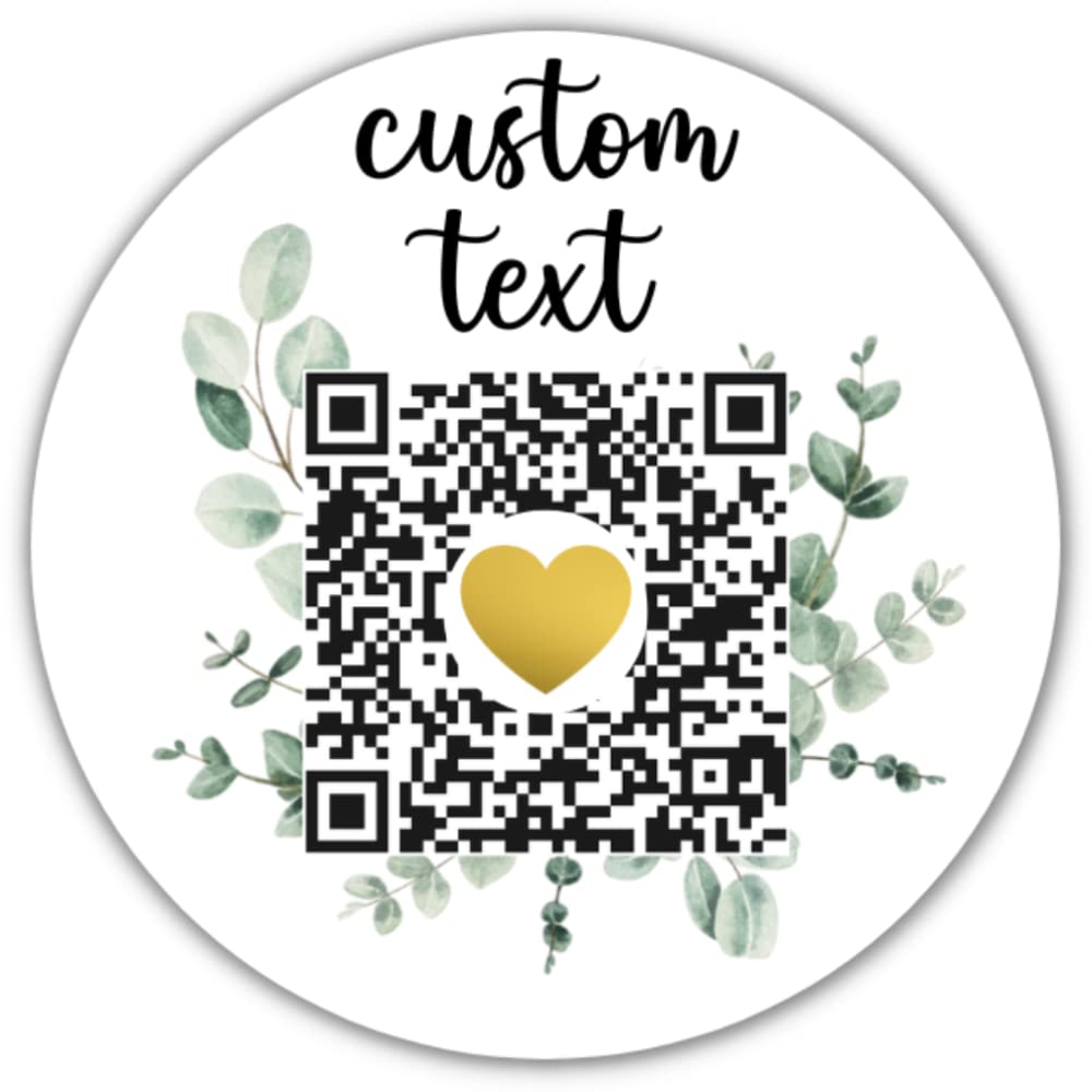 Custom QR Code Stickers for Wedding, Scan Labels for Business, QR Code Invitation RSVP, 2-inch, 60-Count