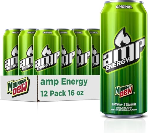 Mountain Dew AMP Energy Drink, Original, 16 fl oz...