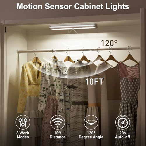 Hontafe Under Cabinet Lighting Wireless,58 LED Motion Sensor Light Indoor Night Lights with Remote,Rechargeable RGB Under Cabinet Lights Bar,Dimmable Under Counter Lighting for Kitchen,Shelf(3Pack) - image 3