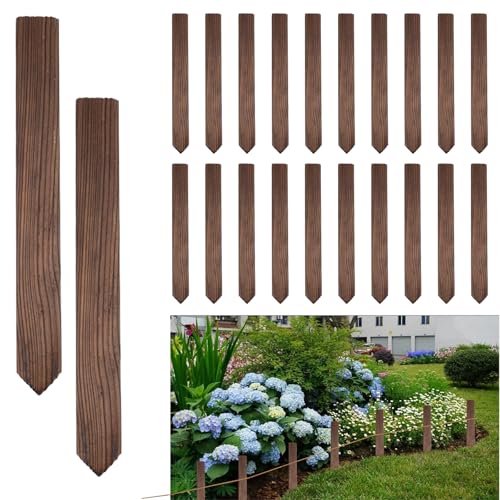 20 estacas de madera de 30 cm, postes de madera carbonizada, con punta afilada para soportes de plantas, vallas de barro, límites de patio y campo, líneas básicas