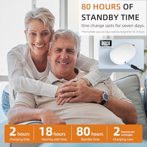 Sysyaztq Hearing Aids, Rechargeable Hearing Aids for Seniors with Hearing Loss, Noise Cancelling & Clear Sound, Comfort & Invisible, 100H Long Battery, 5 Level Volume, One-Button Operation，Skin tone — view 5
