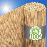 UrFence Balkon Sichtschutz Schilfrohrmatte 80x600 cm - blickdichter und wetterfester Sichtschutz aus Natur Schilf Matte für Balkon Terrasse Garten oder Pergola - Sichtschutzzaun für den Außenbereich