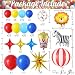 Carnival Circus Balloon Arch Kit,146Pcs Red Yellow Blue Balloon Garland with 4D Red White Stripe,Popcorn,Zebra,Lion,Explosion Star Foil Balloons for Birthday Carnival Circus Theme Party Decorations