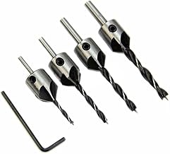 broca escareada,ERYUE 4 pcs HSS Escareador De Aço De Madeira Broca Countersink Broca Set Reamer Conjunto Para Trabalhar Madeira Chanfro 5 Flauta 3mm-6mm
