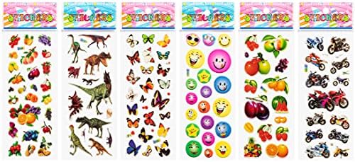 Karids 30-Pack Puffy Stickers for Children Party Bags fillers for Kids Bag eco Sticker Filler Kids Party Bags