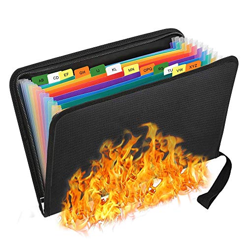 Preisvergleich Produktbild Feuerfeste Tasche für Dokumente, wasserfest und feuerfest, Aufbewahrungstasche Dokumententasche, integrierter Reißverschluss, für A4-Dokumente, Schmuck, Zertifikat, maximaler Schutz (10INCH)