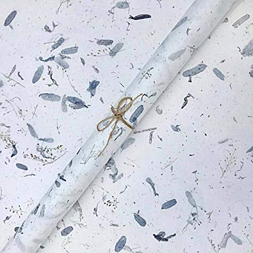 Nava Chiangmai Flowers Thin Standard Color Of Mulberry Paper Sheets For Decorative, Diy, Craft, Scrapbook, Wedding, Art, Tissue Japan (Mixed Blue) #TOP7