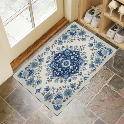 Tapis sol pour entrée d'animaux et cuisine style Palais Européen bleu brumeux - 3