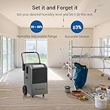 Traver Force Commercial Dehumidifier, 170 Pint Large Dehumidifier with Pump Drain Hose, Up to 7,500 sq. ft, for Crawl Space, Basement, Warehouse, Water Damage Restoration, Job Sites - Image 4