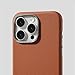 QJJFVMF Business Leather PU for Case for iPhone 16 15 14 Pro Max Magnetic Wireless Charging Metal Lens Shockproof Cover,Brown,for iPhone 16