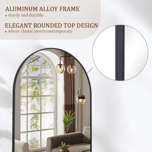 Image of Koonmi 71x26 Arched Full Length Mirror, Floor Mirror with Stand