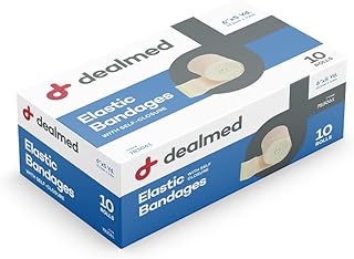 Dealmed 6" Elastic Bandage Wrap with Self-Closure – 10 Elastic Bandages, 5 Yards Stretched Compression Bandage Wrap, Wound...